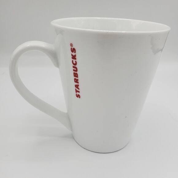 Starbucks Red Flower Heart 13oz Ceramic Coffee Cup Mug 2014 - Picture 3 of 6